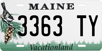 ME license plate 3363TY
