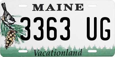 ME license plate 3363UG