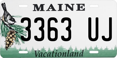 ME license plate 3363UJ