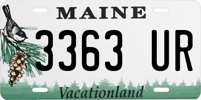 ME license plate 3363UR