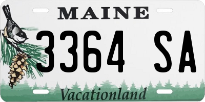 ME license plate 3364SA