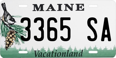 ME license plate 3365SA
