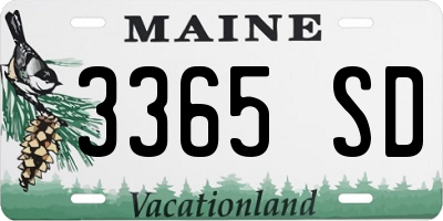 ME license plate 3365SD