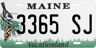 ME license plate 3365SJ