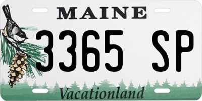 ME license plate 3365SP