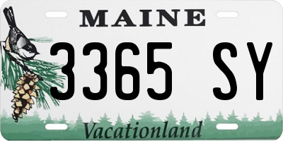 ME license plate 3365SY