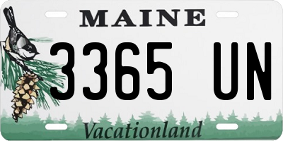 ME license plate 3365UN