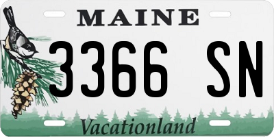 ME license plate 3366SN