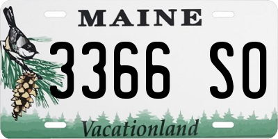 ME license plate 3366SO