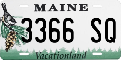 ME license plate 3366SQ