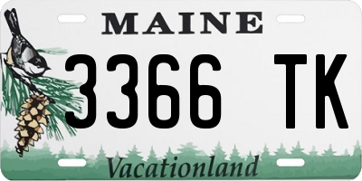 ME license plate 3366TK