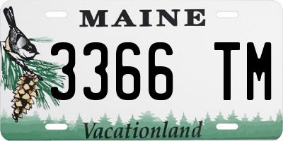 ME license plate 3366TM