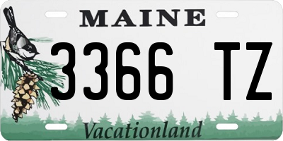ME license plate 3366TZ
