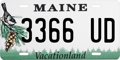 ME license plate 3366UD