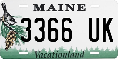 ME license plate 3366UK