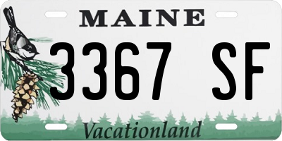 ME license plate 3367SF
