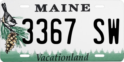 ME license plate 3367SW