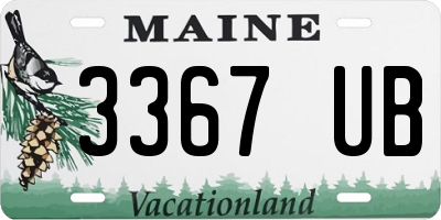 ME license plate 3367UB
