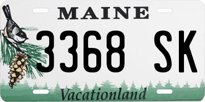 ME license plate 3368SK