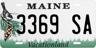 ME license plate 3369SA