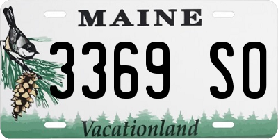 ME license plate 3369SO