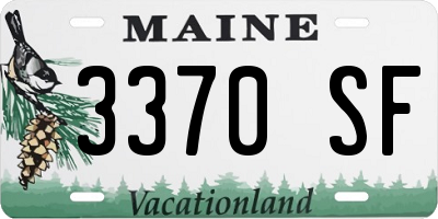 ME license plate 3370SF