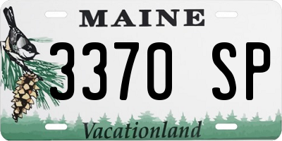 ME license plate 3370SP