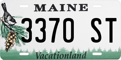 ME license plate 3370ST