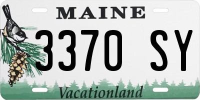 ME license plate 3370SY