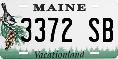 ME license plate 3372SB
