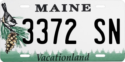 ME license plate 3372SN