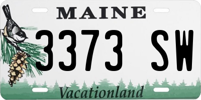 ME license plate 3373SW