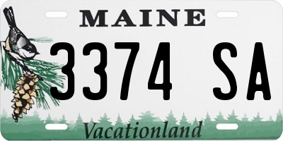 ME license plate 3374SA