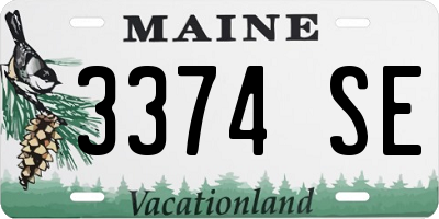 ME license plate 3374SE