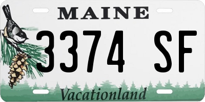 ME license plate 3374SF