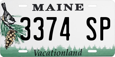 ME license plate 3374SP