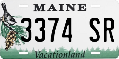 ME license plate 3374SR