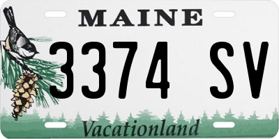 ME license plate 3374SV