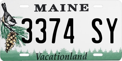ME license plate 3374SY