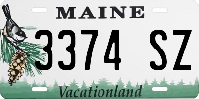 ME license plate 3374SZ