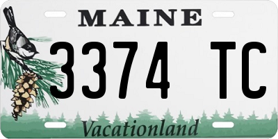 ME license plate 3374TC