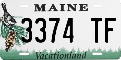 ME license plate 3374TF