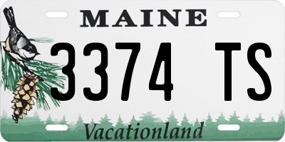ME license plate 3374TS