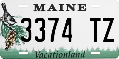 ME license plate 3374TZ