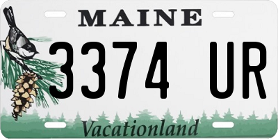 ME license plate 3374UR