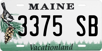 ME license plate 3375SB
