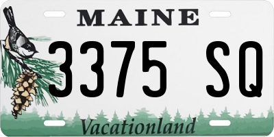 ME license plate 3375SQ