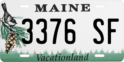 ME license plate 3376SF