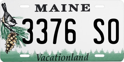 ME license plate 3376SO