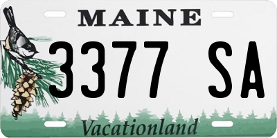 ME license plate 3377SA